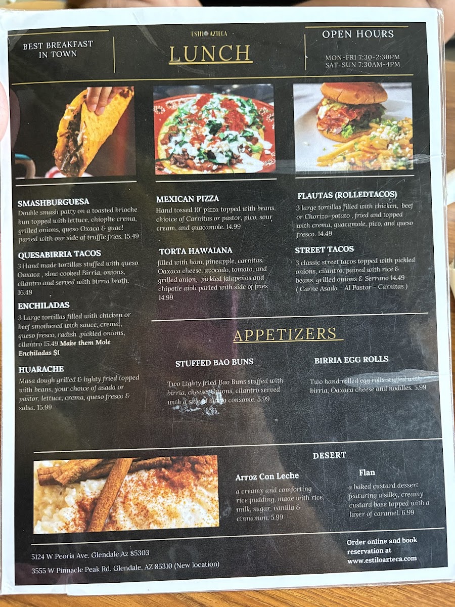 Menu Estilo Azteca-1