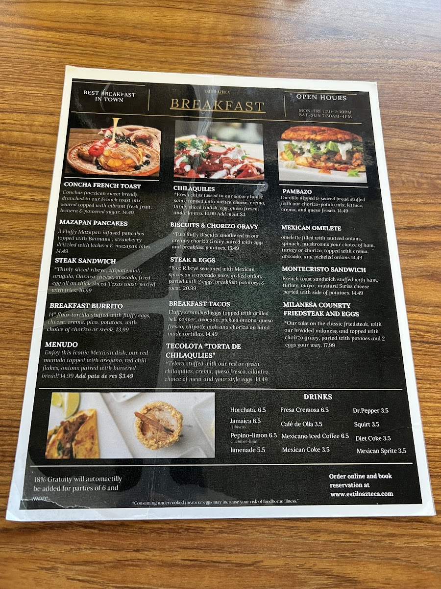 Menu Estilo Azteca-2